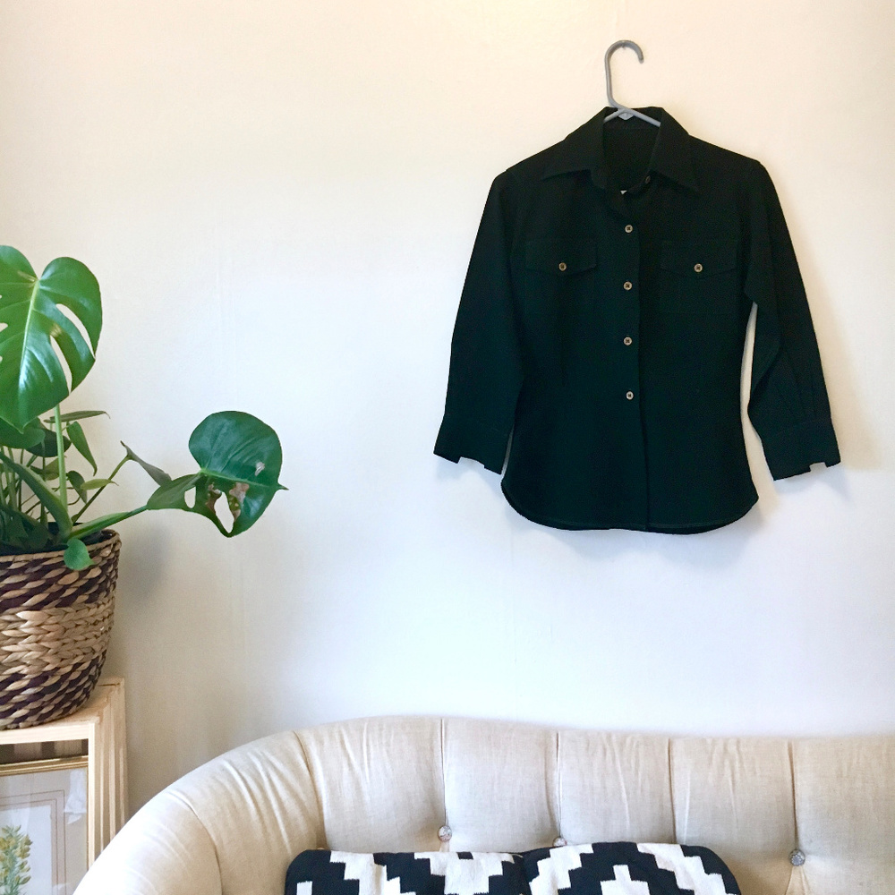 Forest Green Flattering Button-up